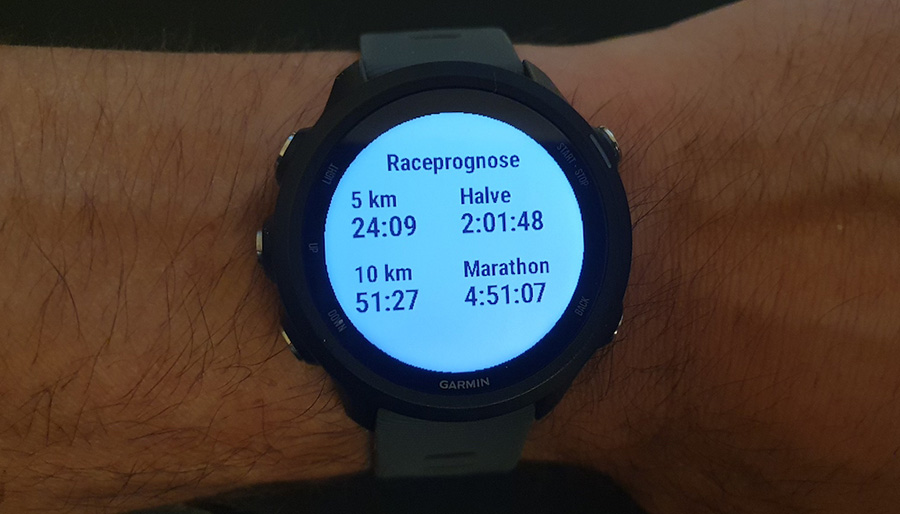 Garmin Forerunner 245 raceprognose