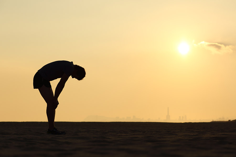 Uitgeput hardlopen