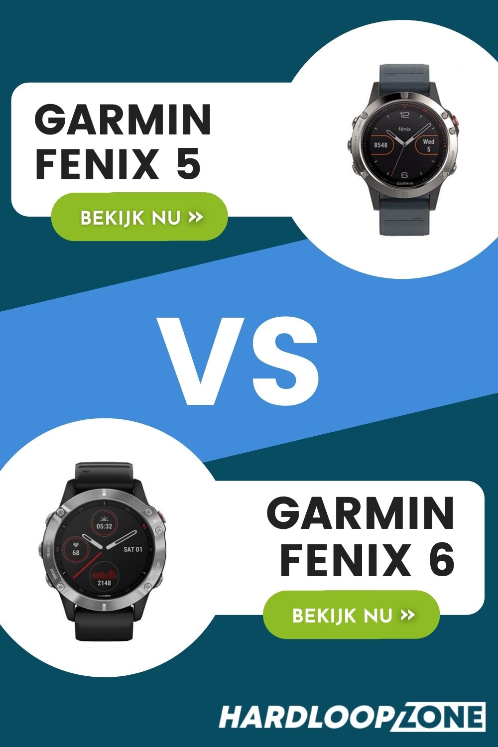 Garmin Fenix 5 versus Garmin Fenix 6 Sporthorloge Hardloopzone