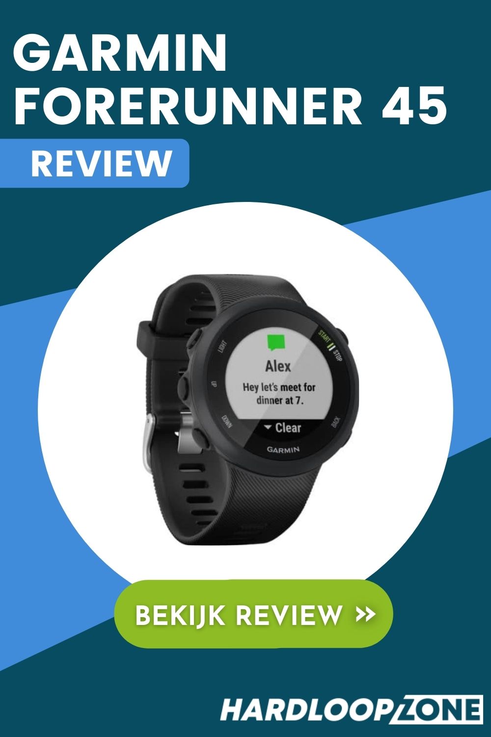 Garmin Forerunner 45 review Sporthorloge Hardloopzone