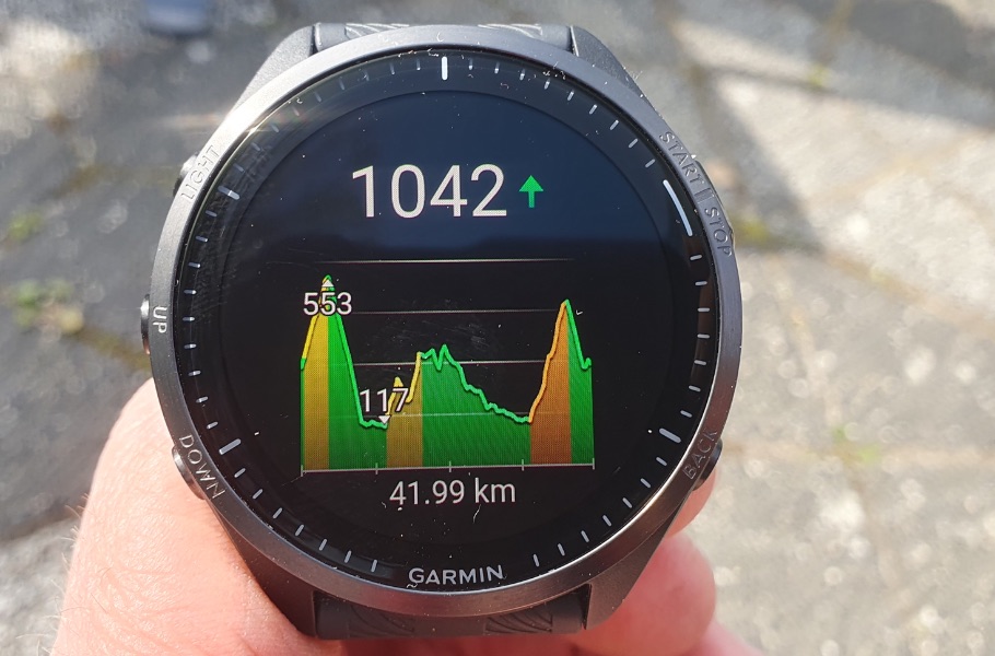 Garmin Forerunner 965 hoogteprofiel