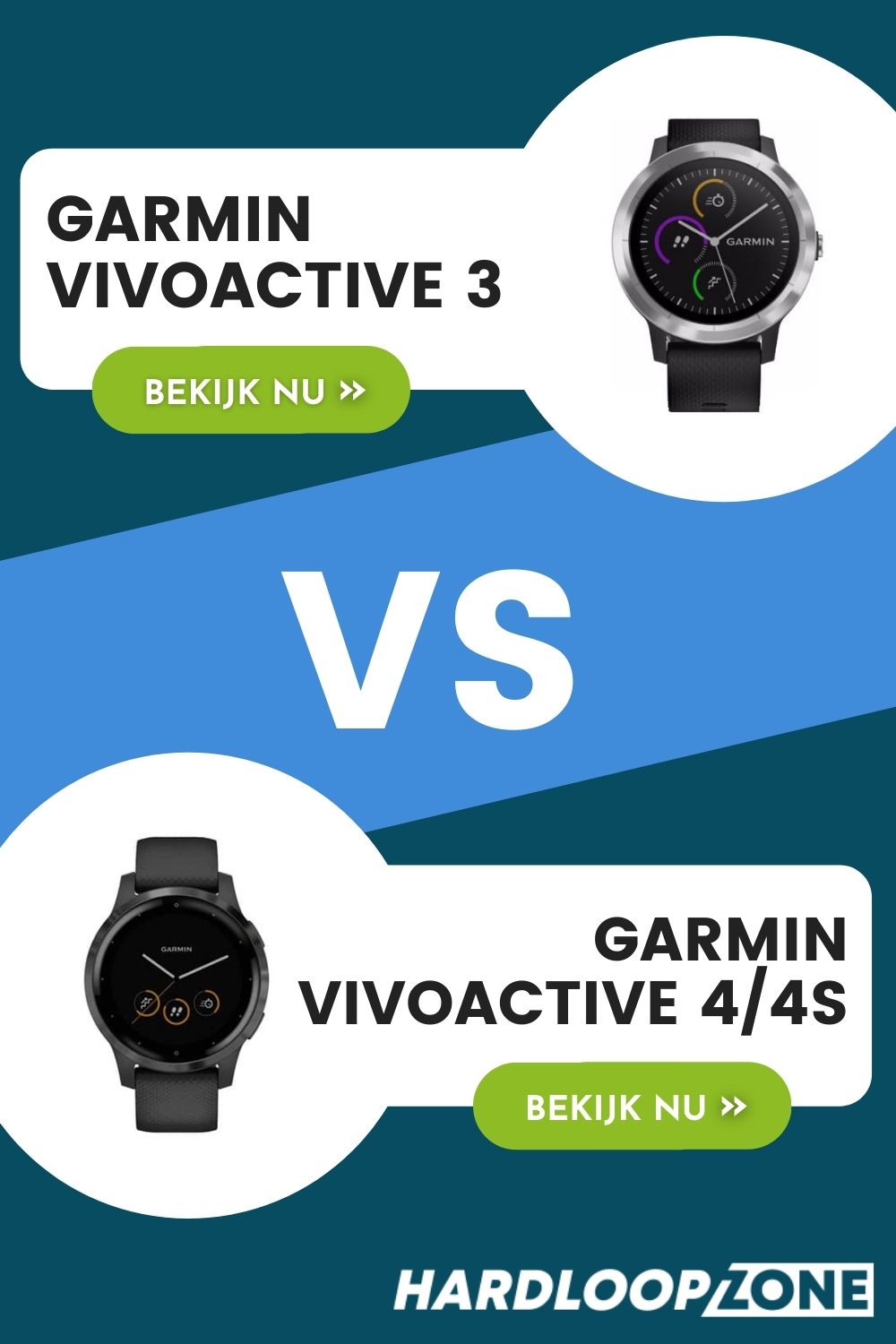Garmin Vivoactive 3 versus Garmin Vivoactive 44S Sporthorloge Hardloopzone