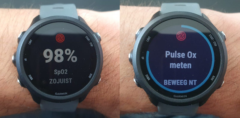 Garmin Forerunner 245 pulse SPO2 meting
