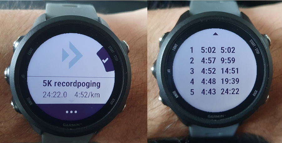 Garmin Forerunner 245 PacePro statistieken