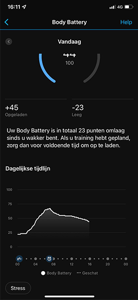Garmin Forerunner 55 body battery