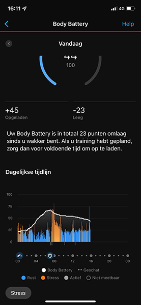 Garmin Forerunner 55 body battery